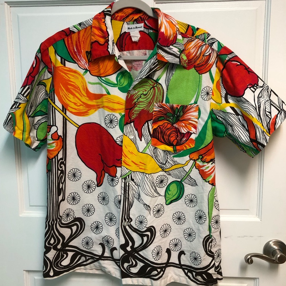 Vintage Authentic Hawaiian Floral Men's Shirt